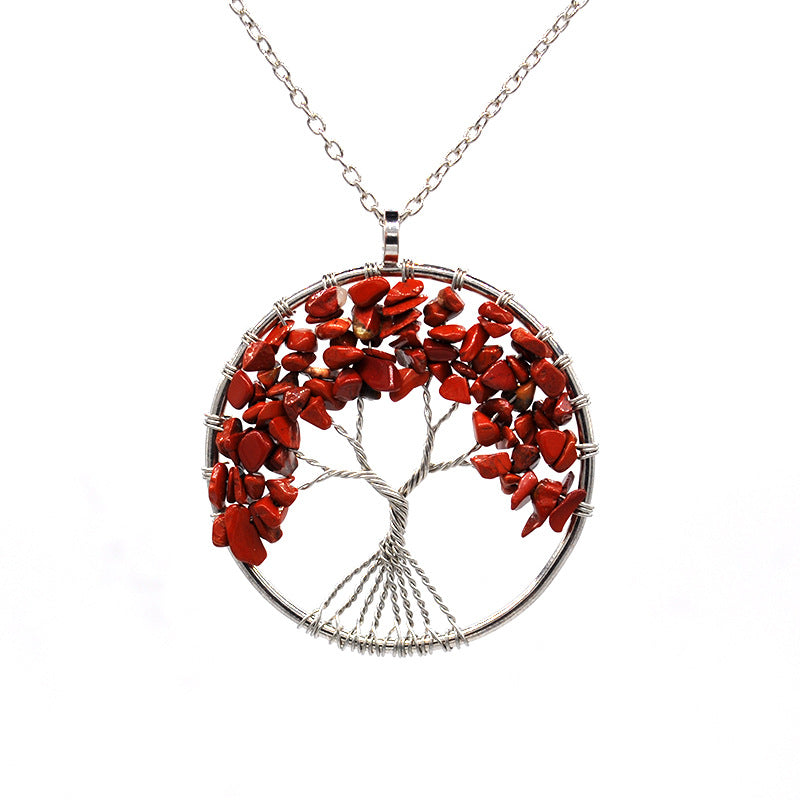 Wholesale Natural Colorful Crystal Life Tree Necklace